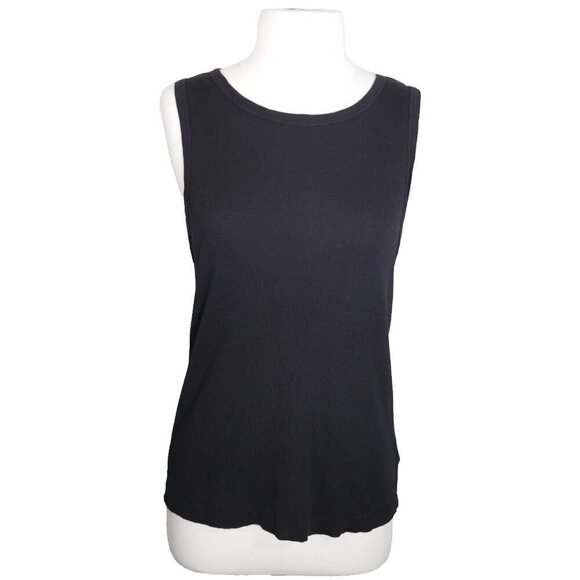 Velvet By Graham & Spencer Womens Medium Black Tank Top 100% Cotton Sleeveless - Picture 4 of 8